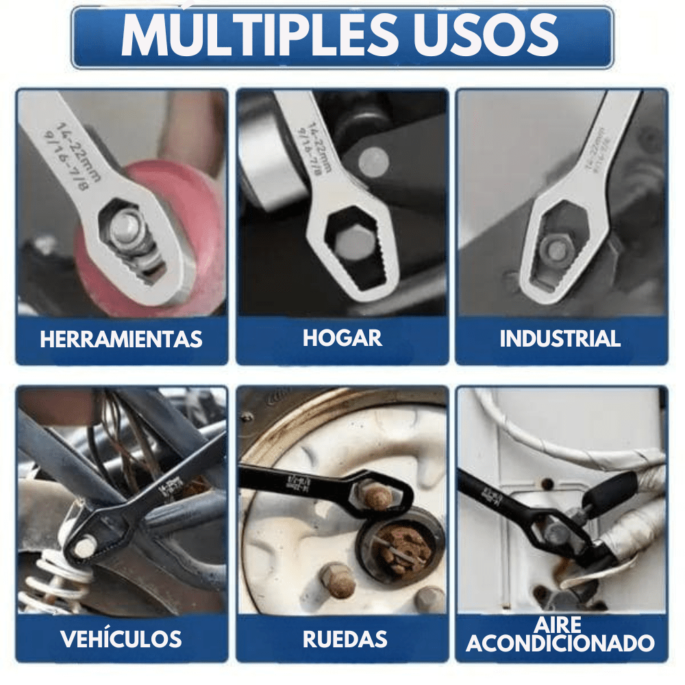 Llave De Torque Doble Universal Adaptable De 8 A 22mm - Muy Moderna Uruguay