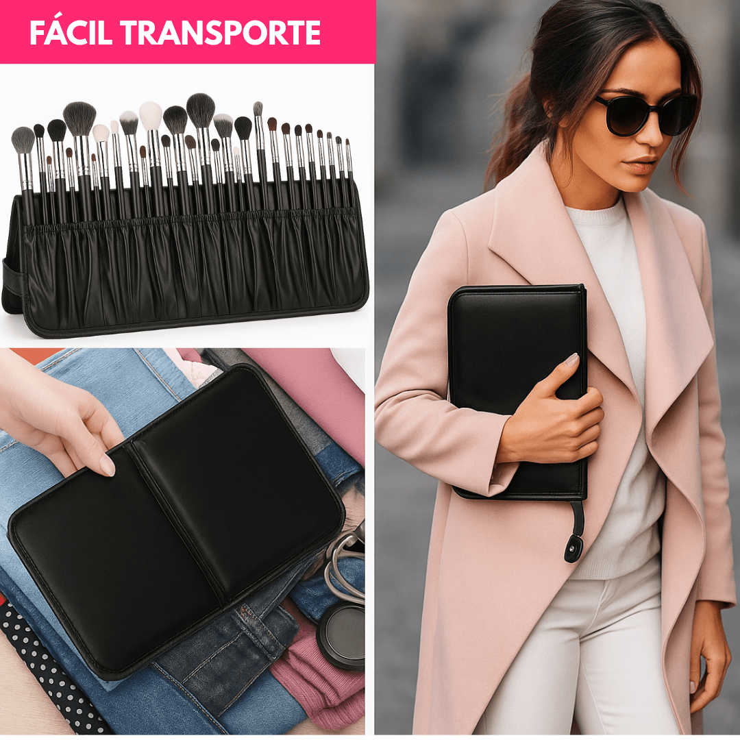 Set de 30 Brochas de Maquillaje Profesional con Estuche - Muy Moderna Uruguay