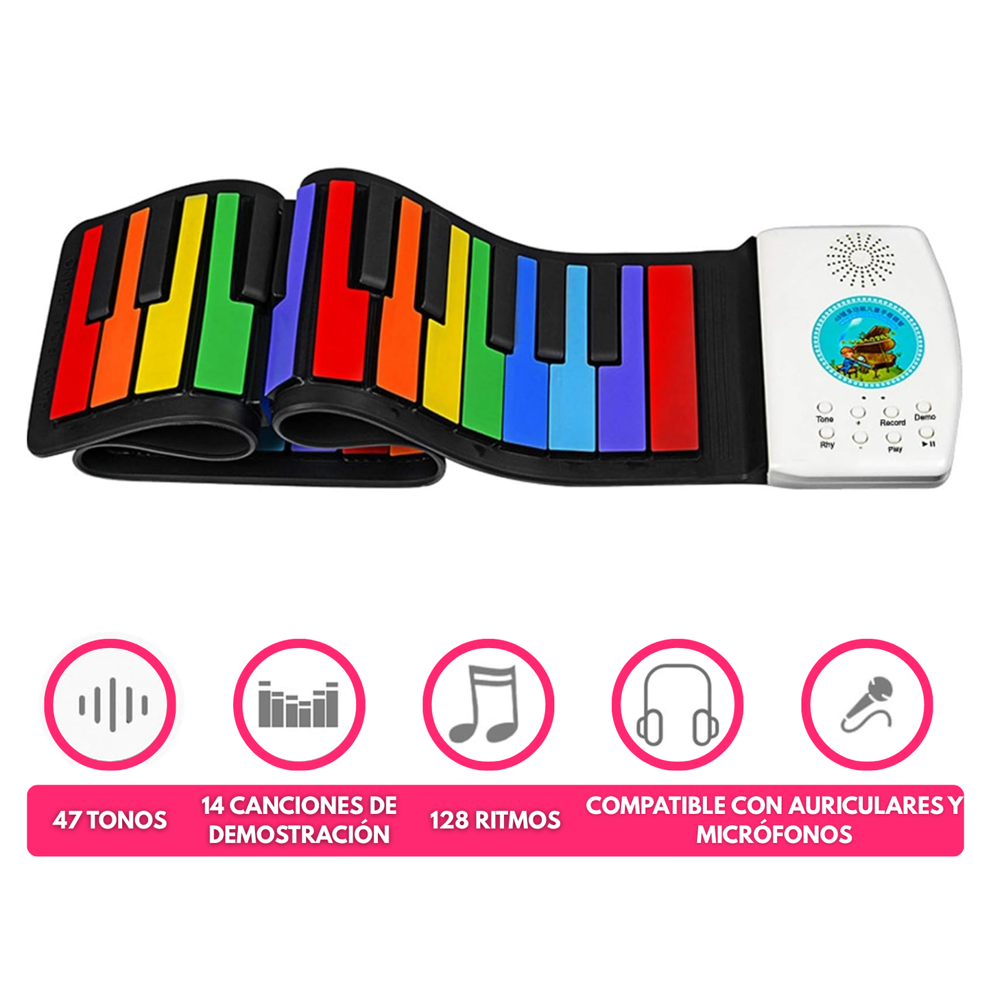 Piano Teclado Infantil 49 Teclas Juguete Educativo Con Micrófono