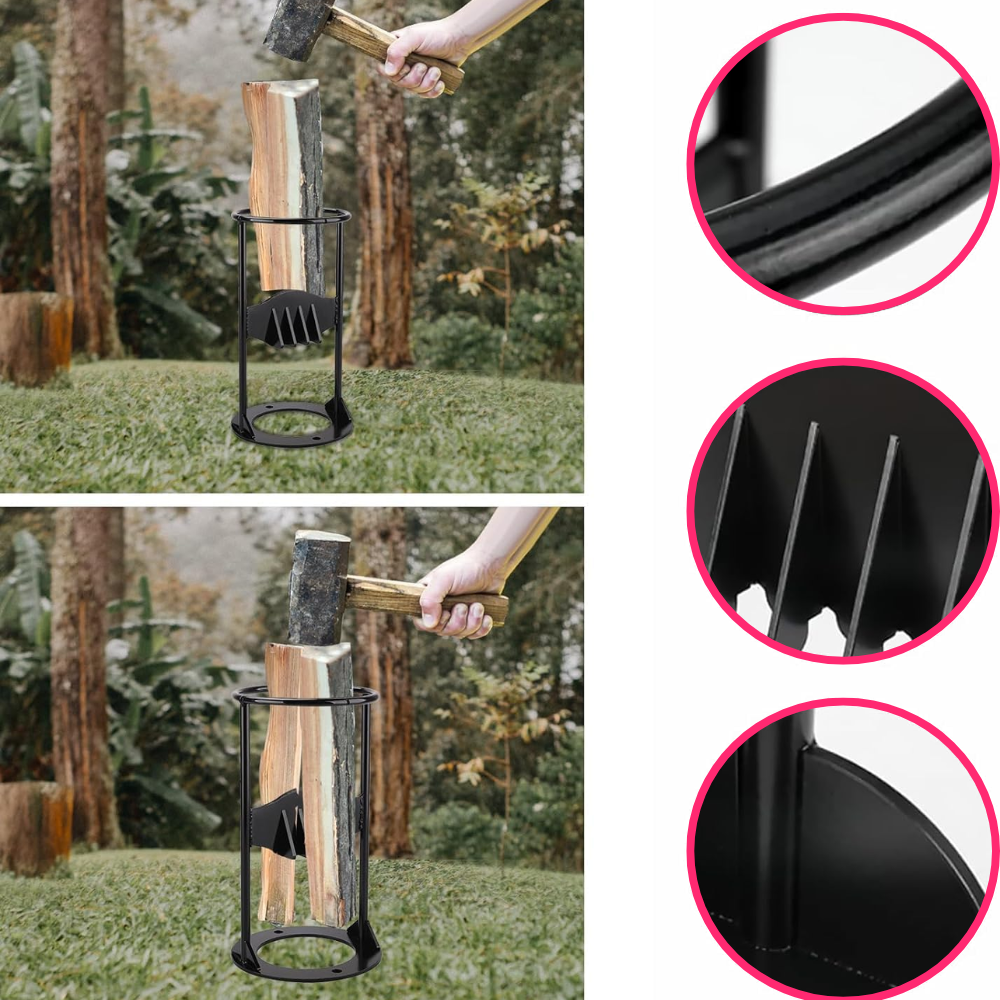 Base de Acero para cortar Leña para Hogar y Camping