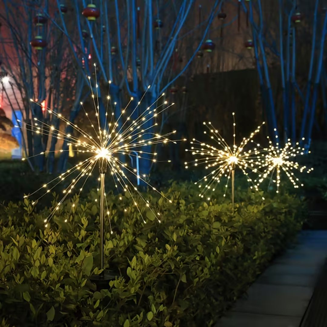 Luz Solar Exterior Decorativa Jardín Efecto Fuegos Artificiales - Muy Moderna Uruguay