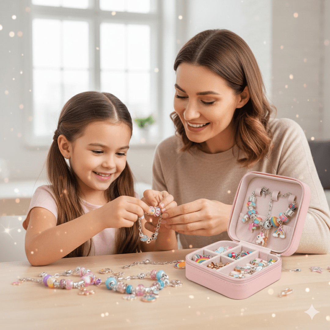 Kit Completo para Crear Pulseras Metálicas con Dijes y Cuentas - Muy Moderna Uruguay