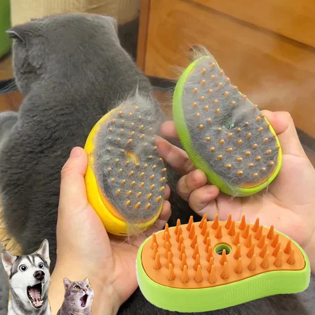 Cepillo De Masaje para Mascotas 3 En 1 Con Vapor