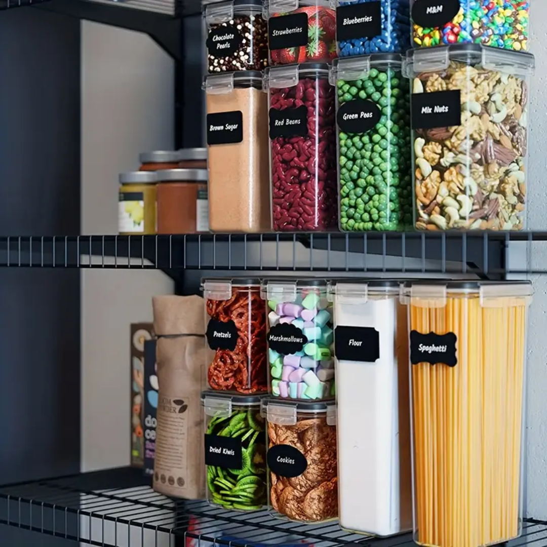 Set 24 contenedores plásticos con tapa - muymo hogar