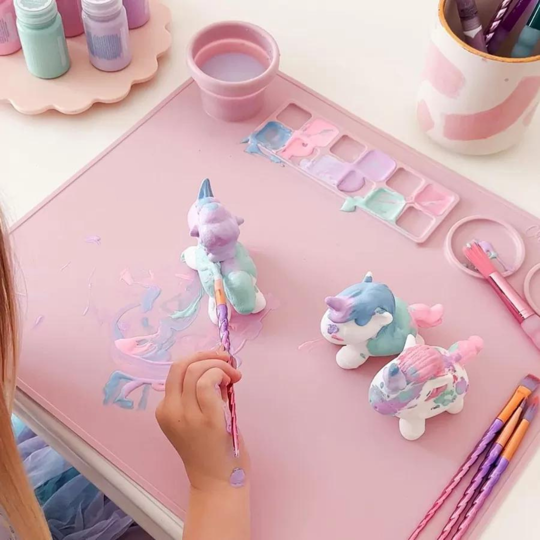 Alfombrilla de Silicona para Dibujo y Pintura con Vaso Incorporado