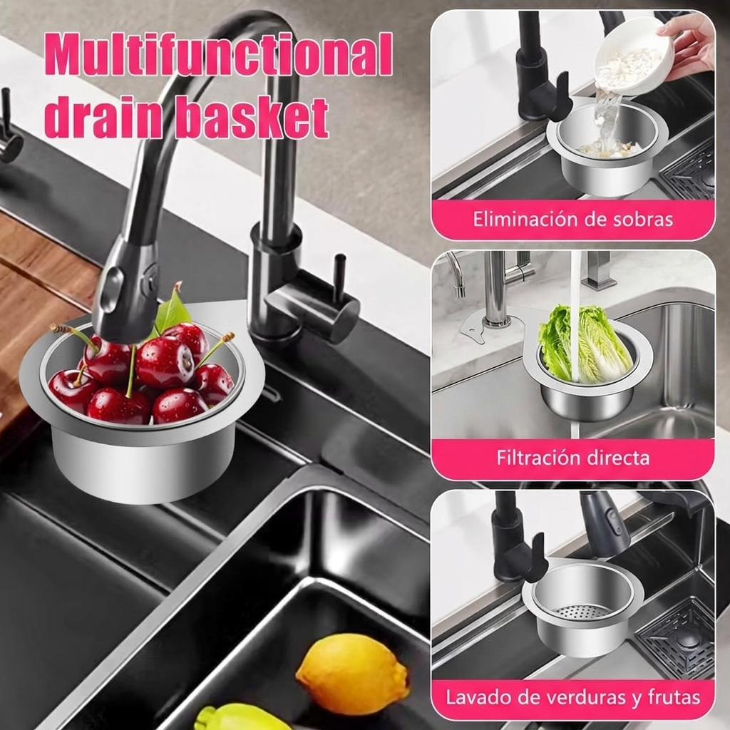Colador Fregadero Acero Inoxidable Organizador Cocina
