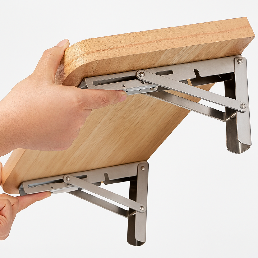 Juego De 2 Ménsulas Rebatibles Acero Inoxidable