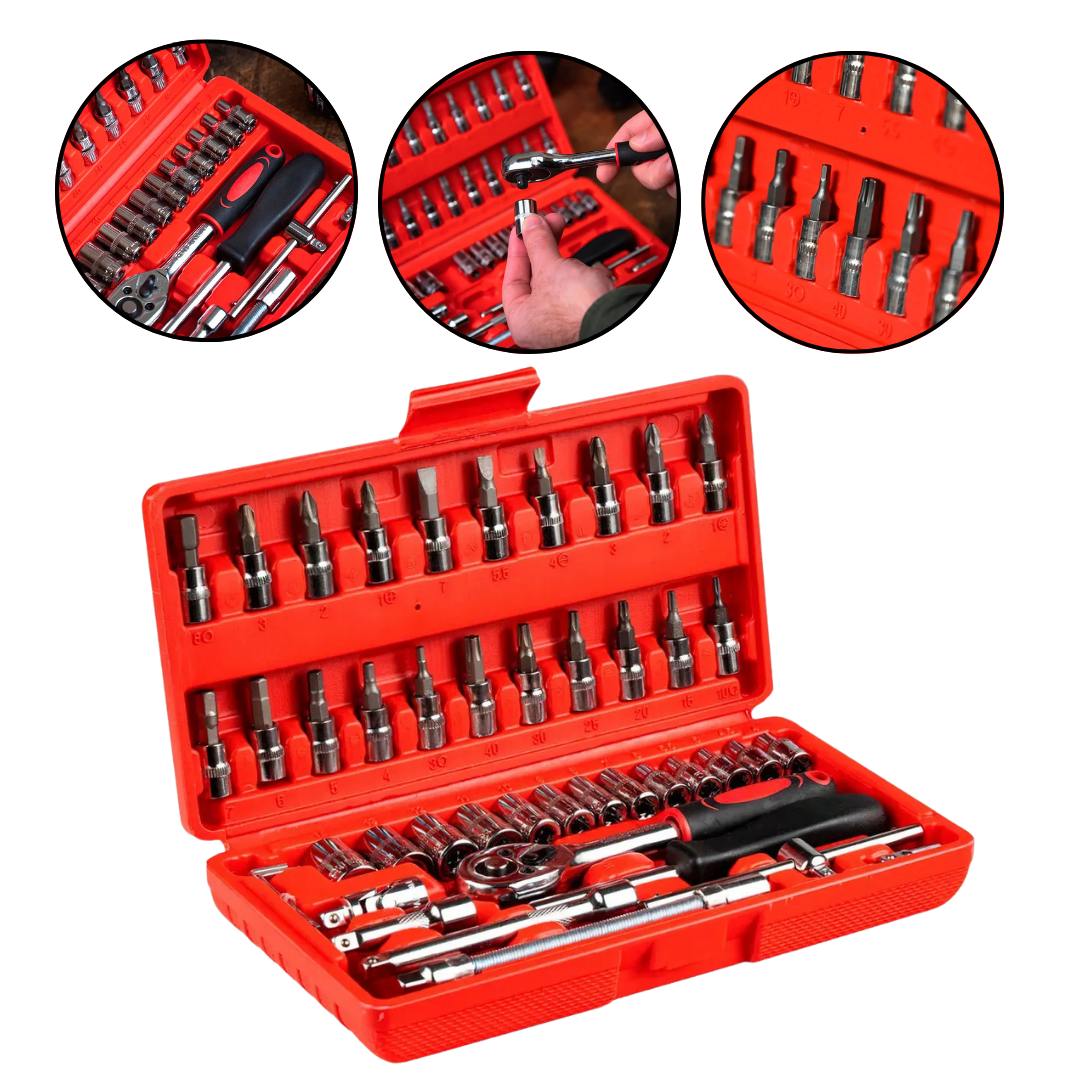 Juego De Dados Llave Cricket 46 Piezas En Cromo Vanadio