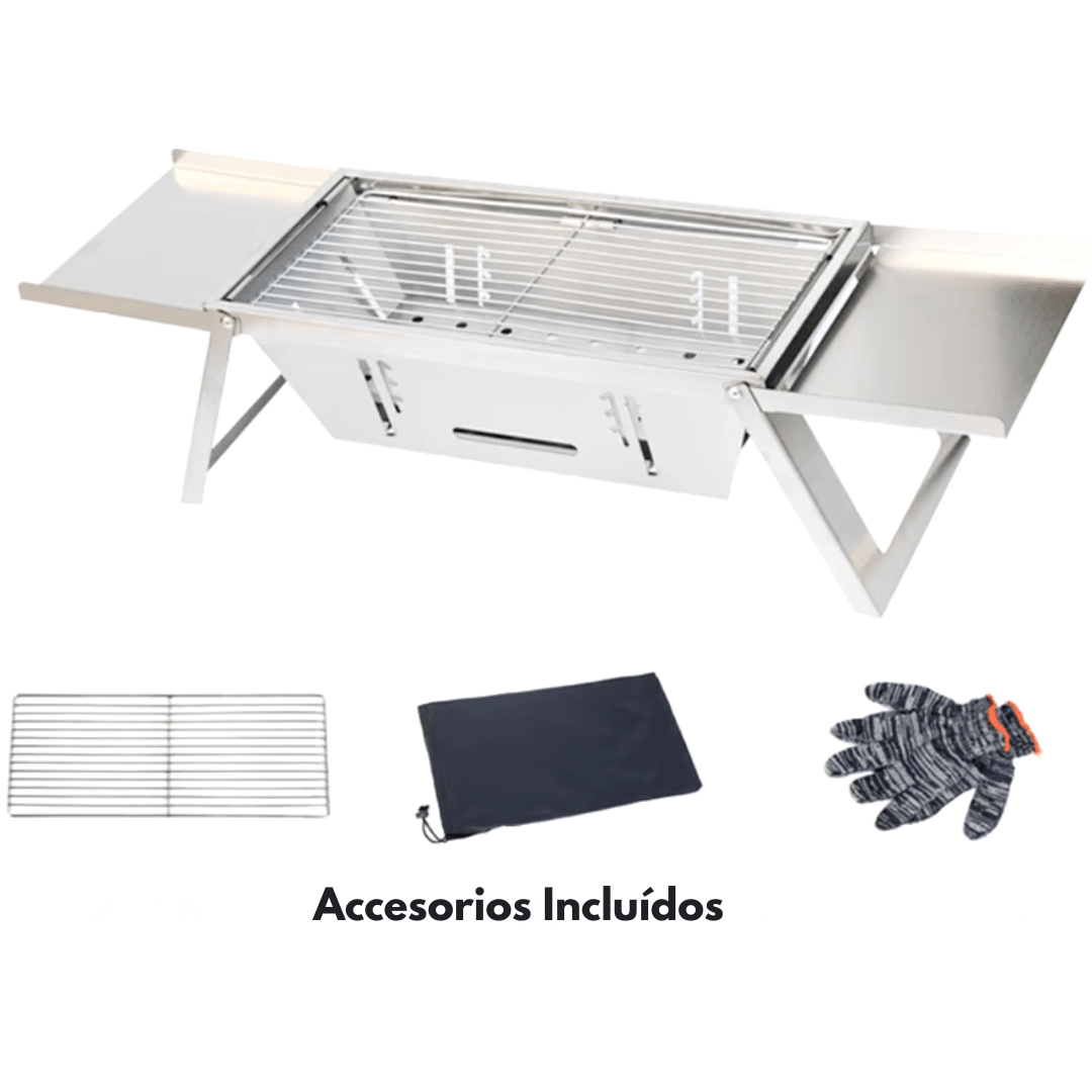 Parrilla Plegable Portátil en Acero Inoxidable - Muy Moderna Uruguay