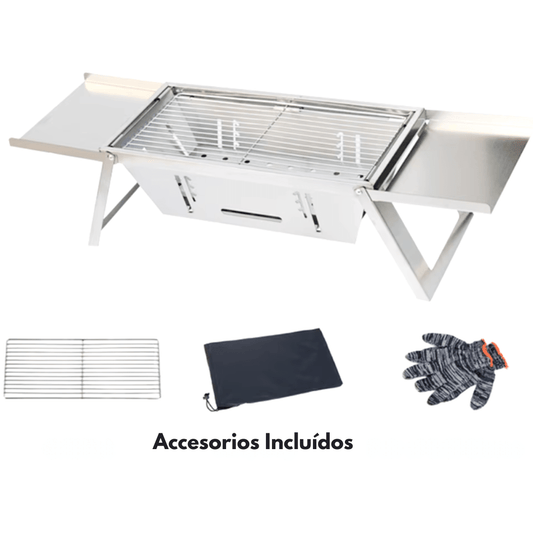 Parrilla Plegable Portátil en Acero Inoxidable - Muy Moderna Uruguay
