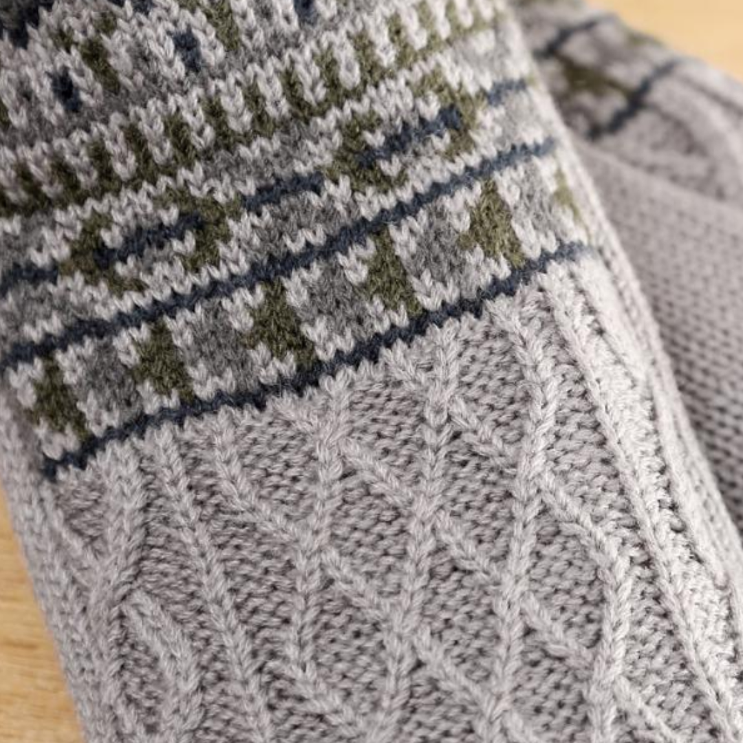 Pantuflas tipo Medias Térmicas Antideslizantes con Corderito Interior