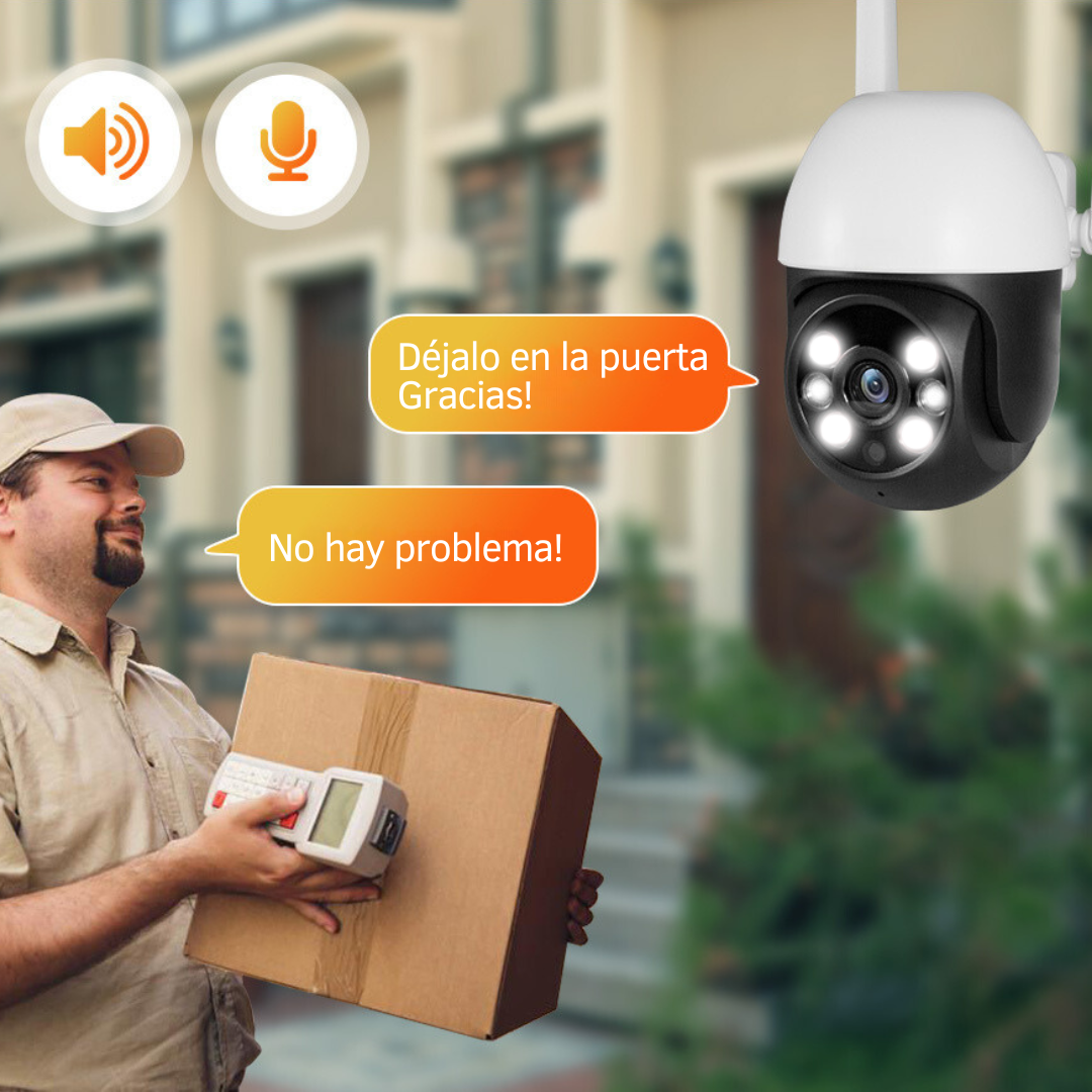 Cámara Exterior Wifi Con Seguimiento Y Vision Nocturna Tuya Smart