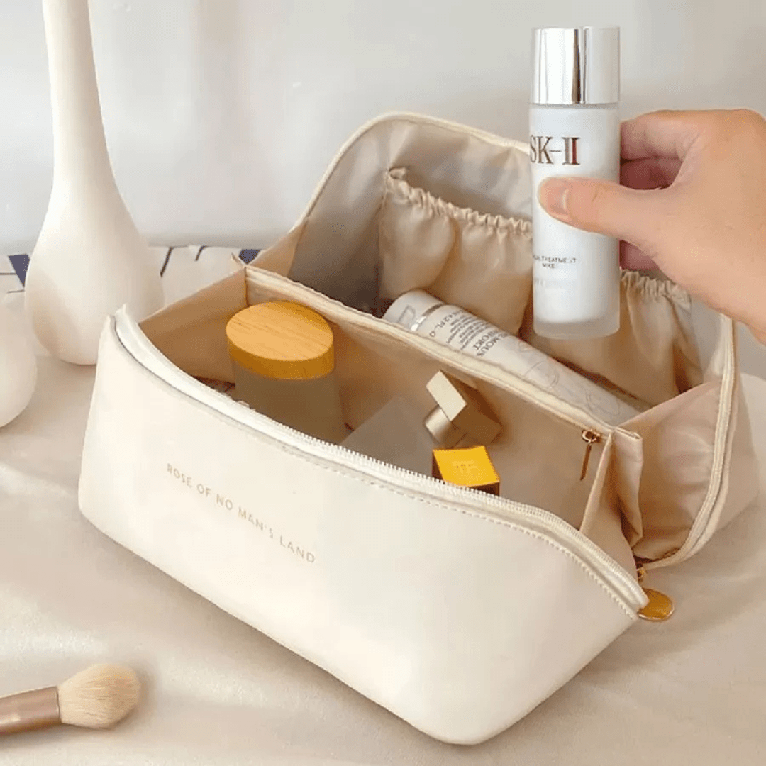 Neceser de Cuero Sintetico Con Varios Compartimentos - Muy Moderna Uruguay