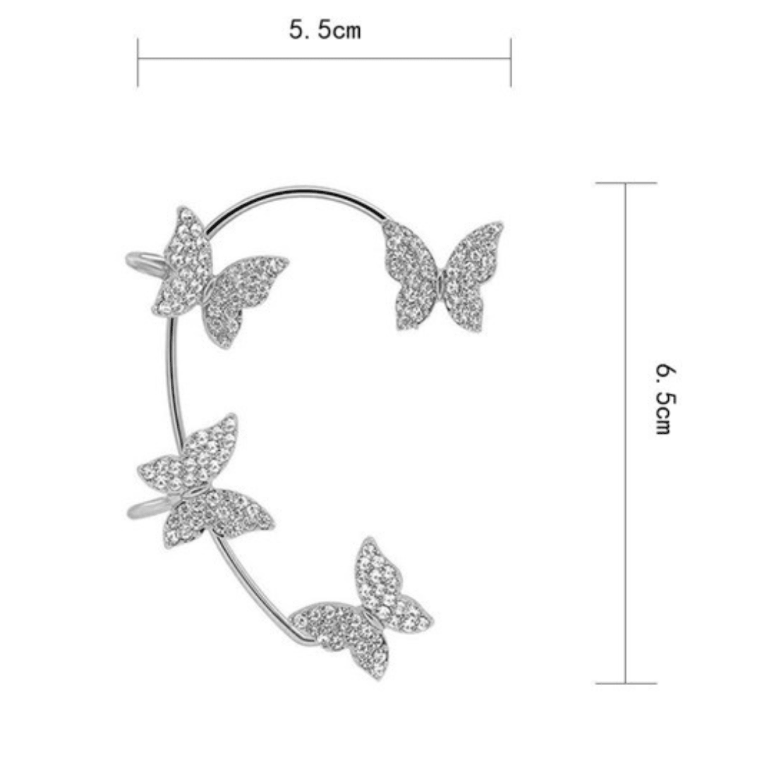 Caravanas Trepadoras de Mariposas Sin Perforacion - Muy Moderna Uruguay