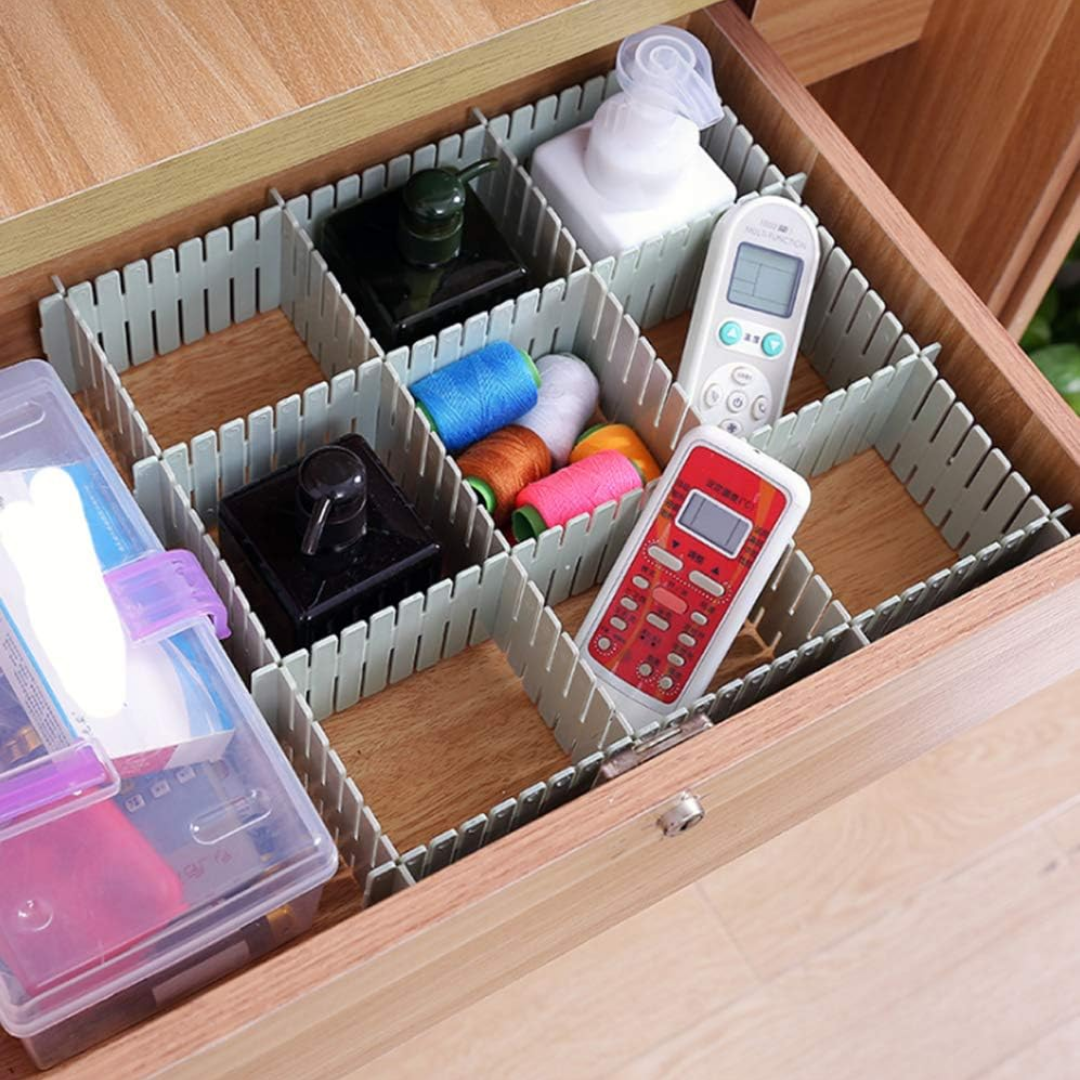 Set de 8 Separadores De Cajones Regulables Blancos