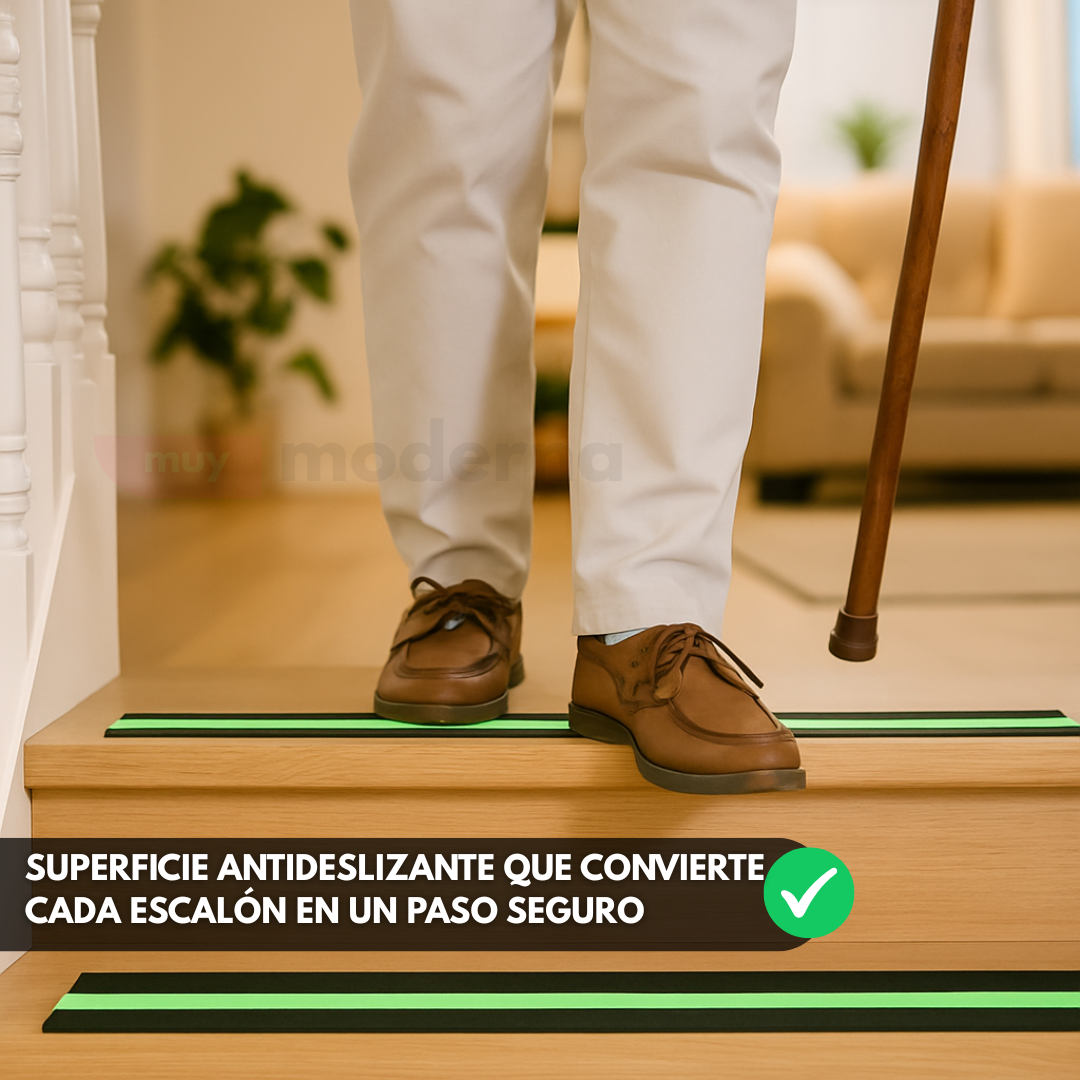 Cinta Antideslizante que Brilla En La Oscuridad Para Escalera