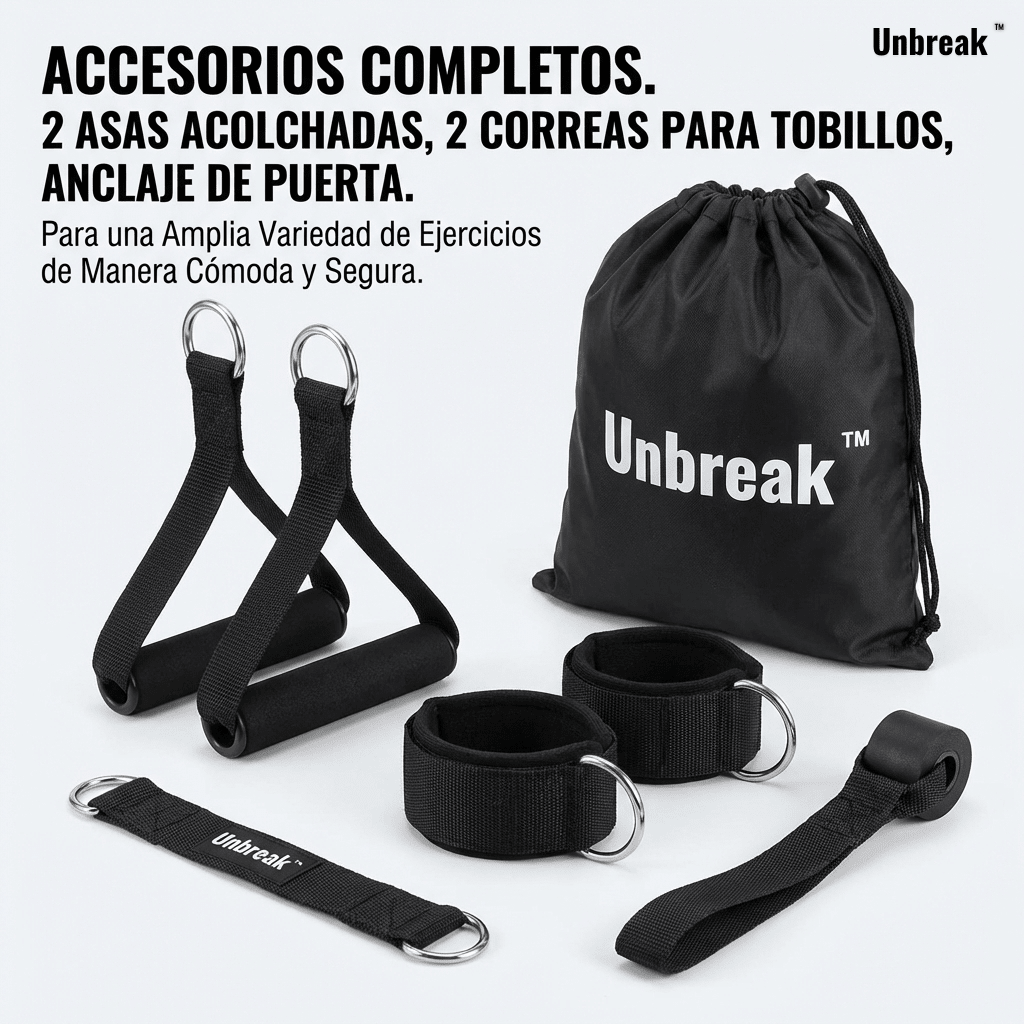 Set Bandas De Resistencia Con Asas Fitness Unbreak - Muy Moderna Uruguay