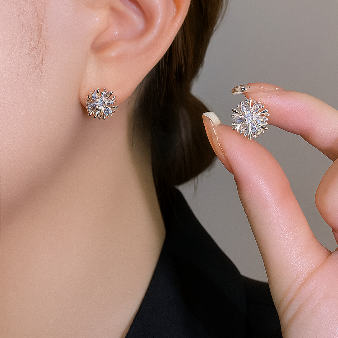 Caravanas Copo de Nieve Baño de Oro