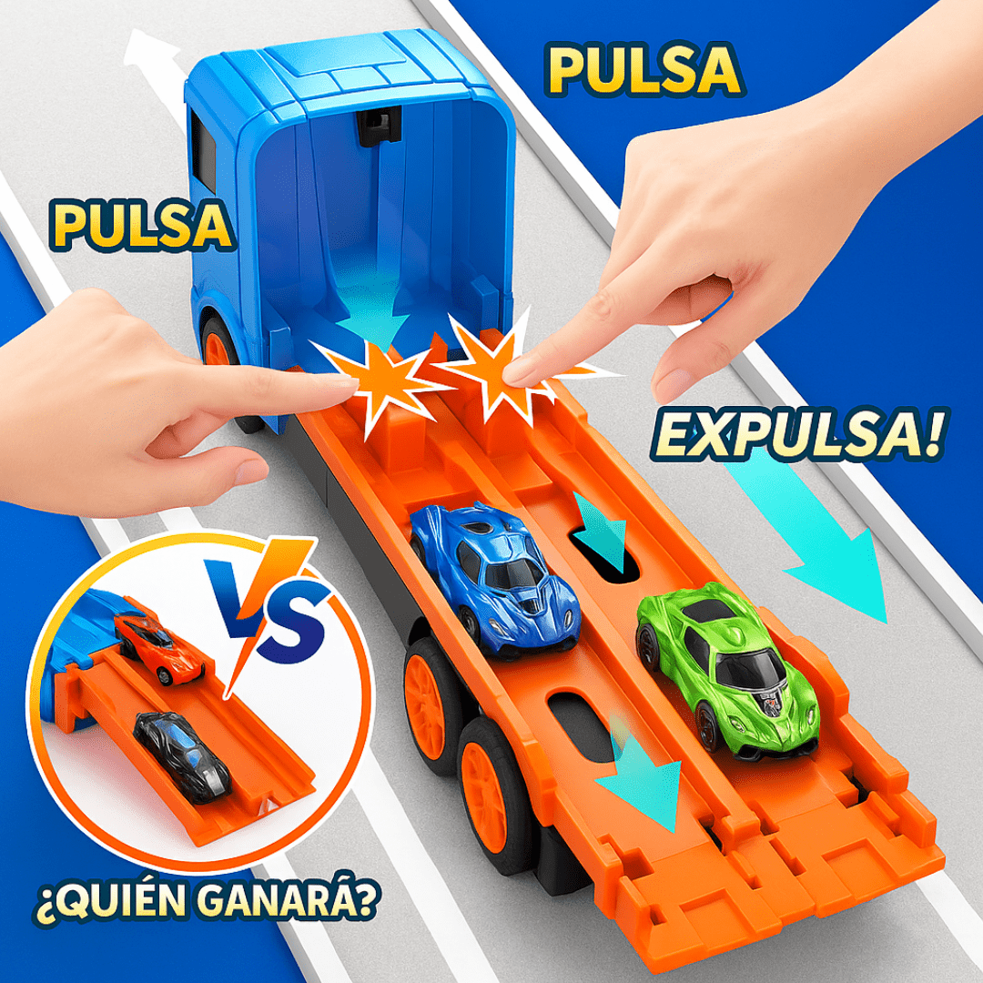 Camión Transportador Con Pista Y 12 Autos Juguete Para Niños - Muy Moderna Uruguay
