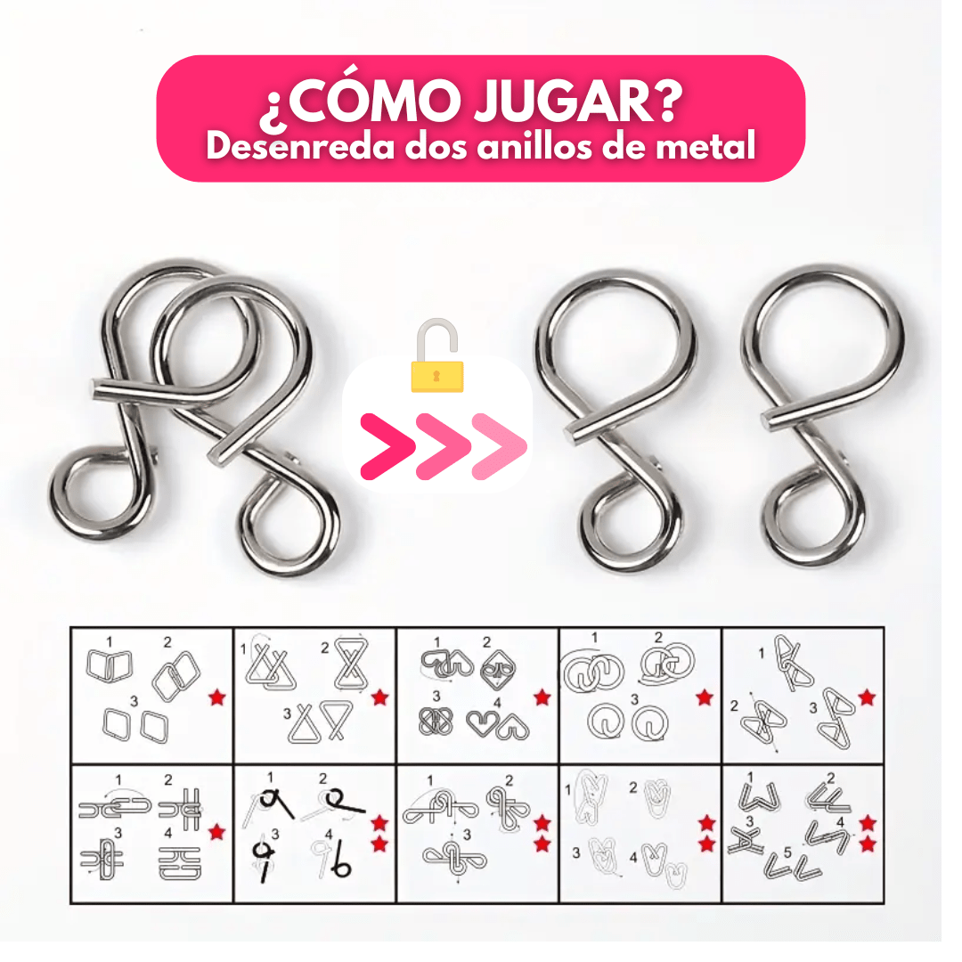 Set x30 Puzzle de Metal Ingenio IQ Para Niños Y Adultos - Muy Moderna Uruguay