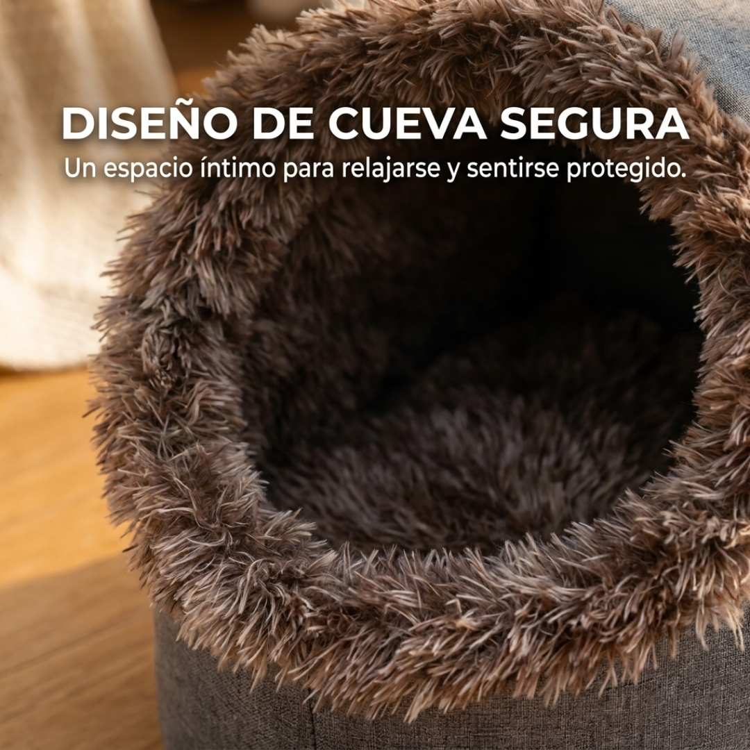 Cama Cueva Térmica Abrigada para Gatos con Almohada