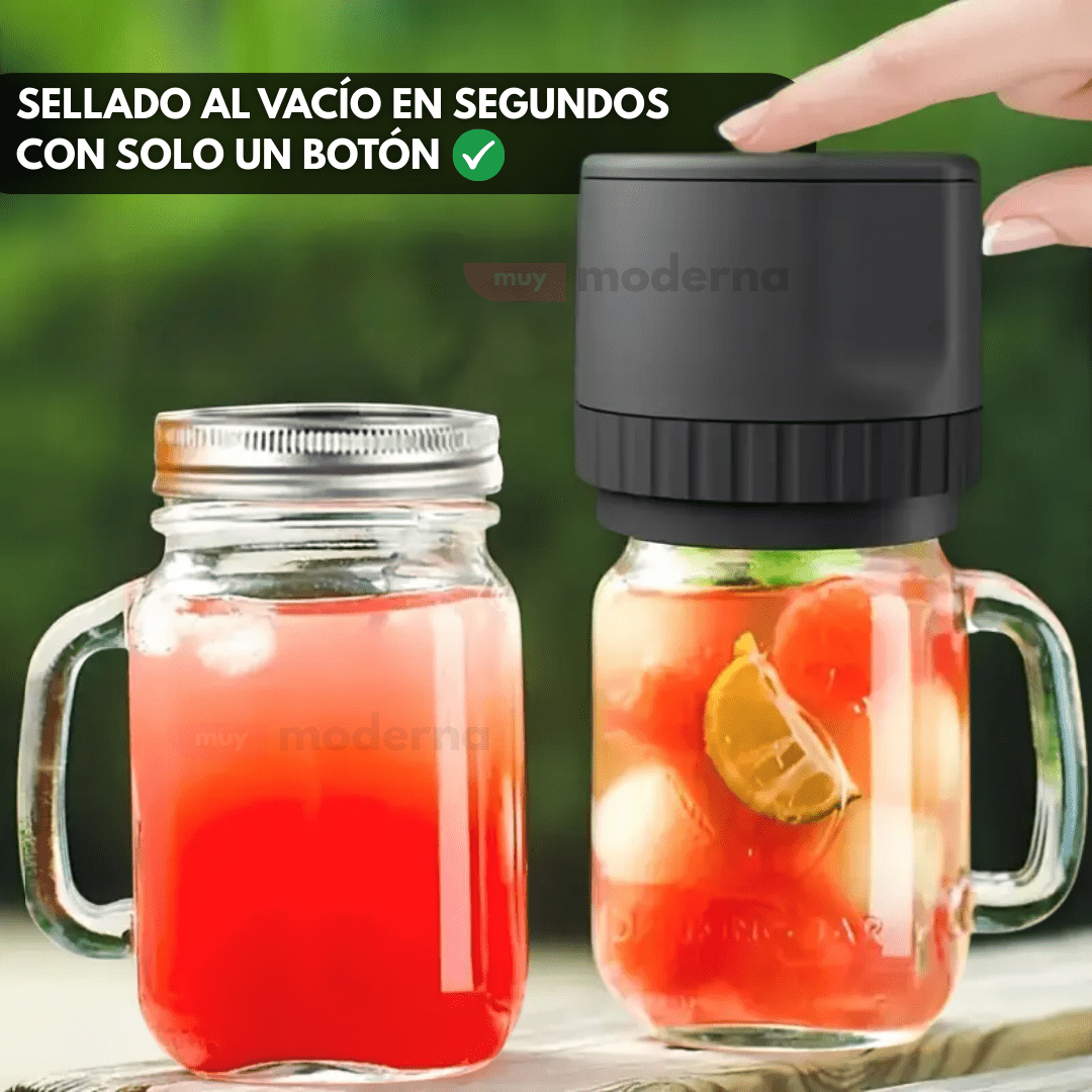 Kit Sellador al Vacío Portátil con Tapas Reutilizables para Frascos - Muy Moderna Uruguay