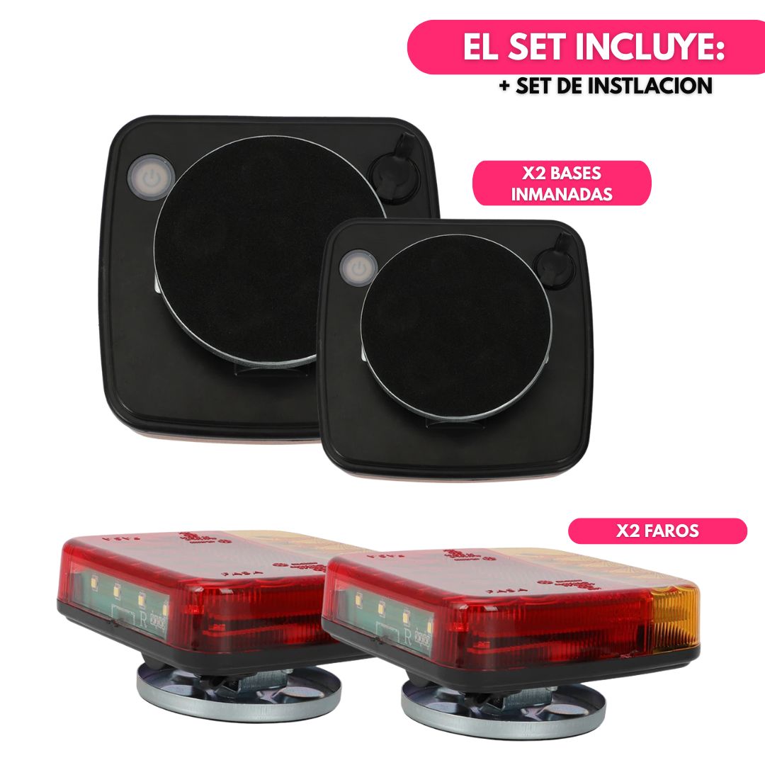 Faroles Trailer Luz Led Potente Trasera Inalámbrica