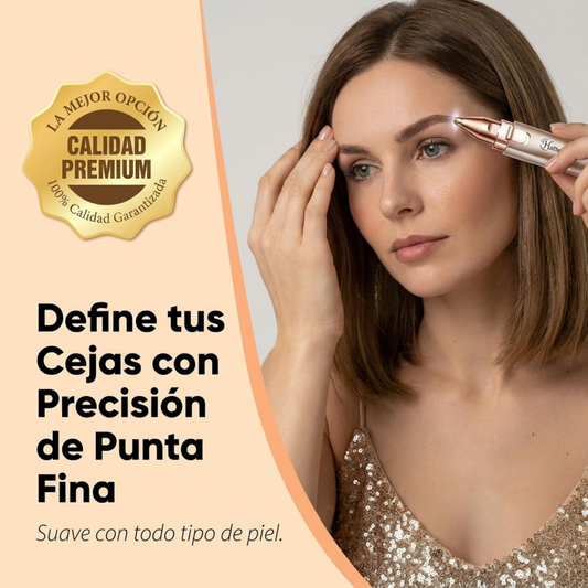 Depiladora Facial Cejas 2 en 1 Recargable LED