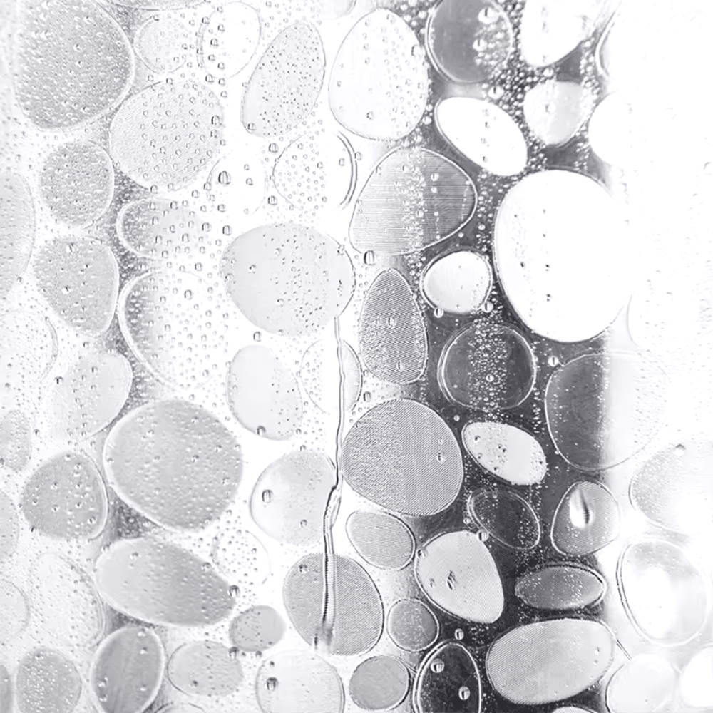 Cortina De Ducha Transparente Impermeable Piedras 180x180cm - Muy Moderna Uruguay
