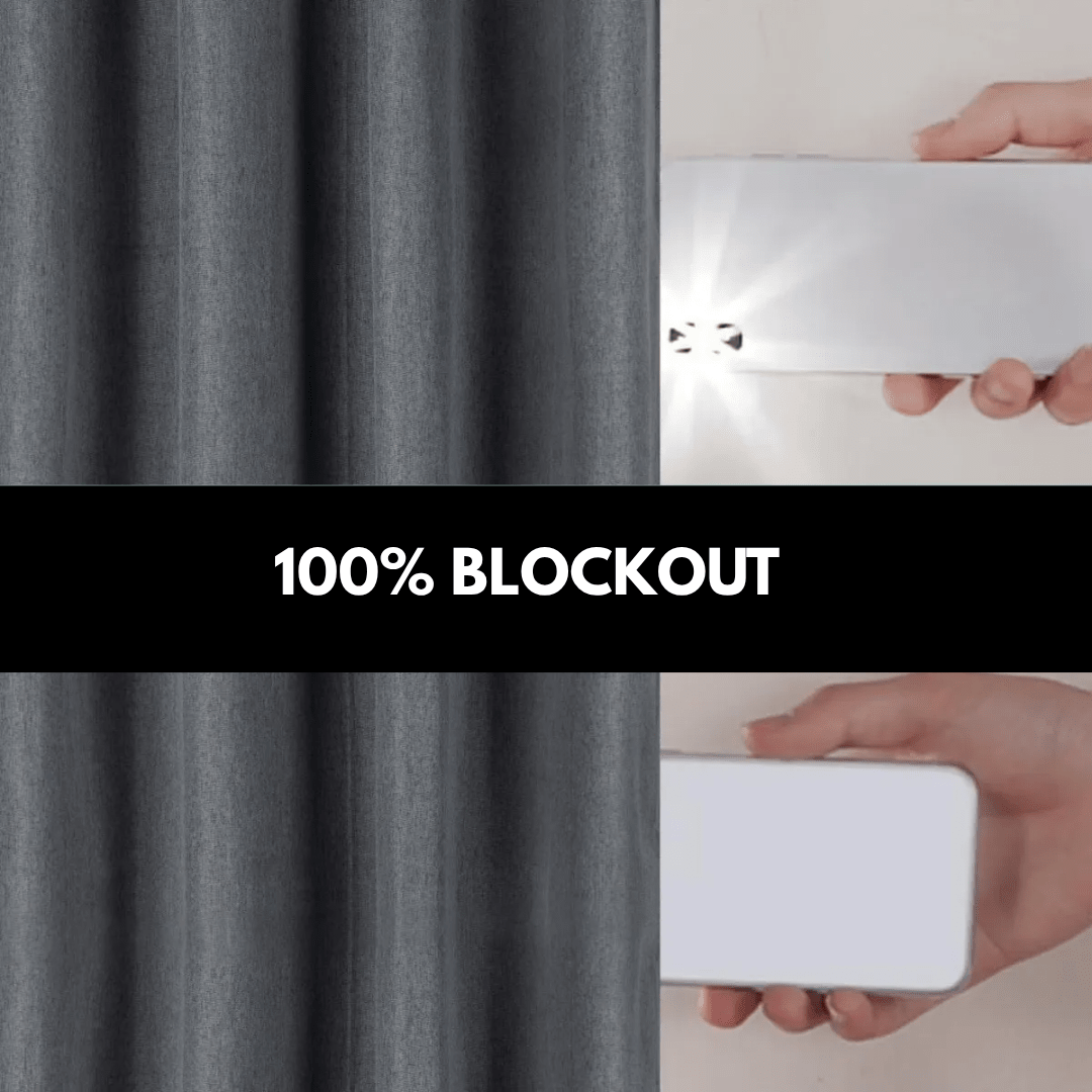 Cortina Blackout 100% En 2 Paños De 140x220cm Textura Lino - Muy Moderna Uruguay