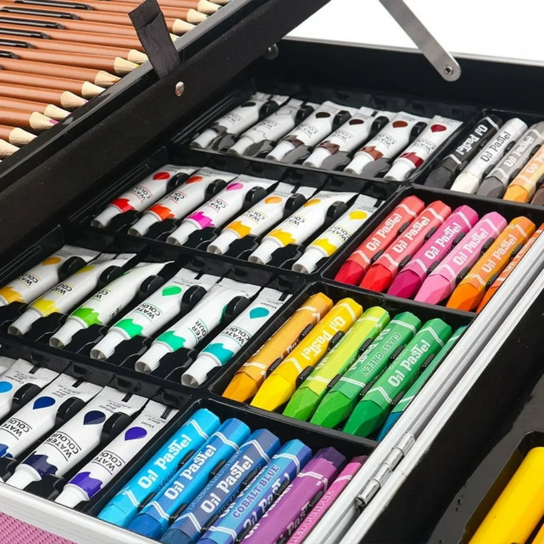 Set De Arte Infantil Valija De 145 Piezas Maletin Metalico