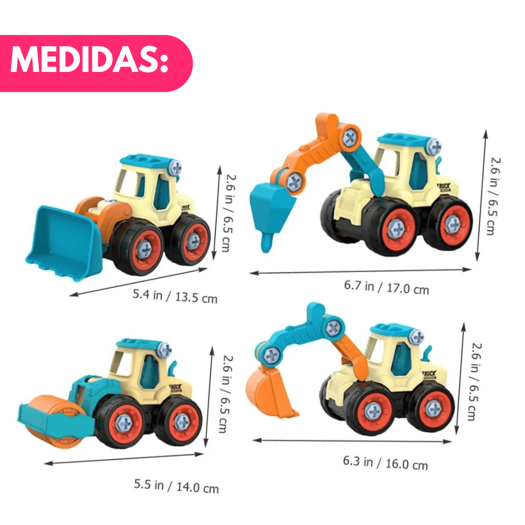 Juego Excavadoras Desarmables con Destornillador - Muy Moderna Uruguay