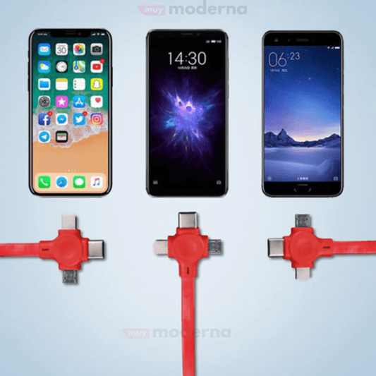 Cable de Carga 3 en 1 con Soporte para Celular - Muy Moderna Uruguay