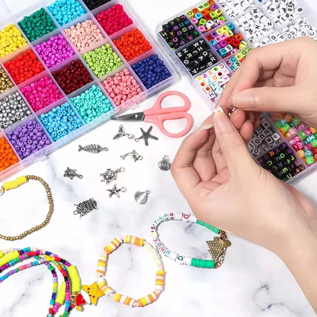 Kit Completo Pulseras y Collares con Cuentas de Arcilla - Muy Moderna Uruguay