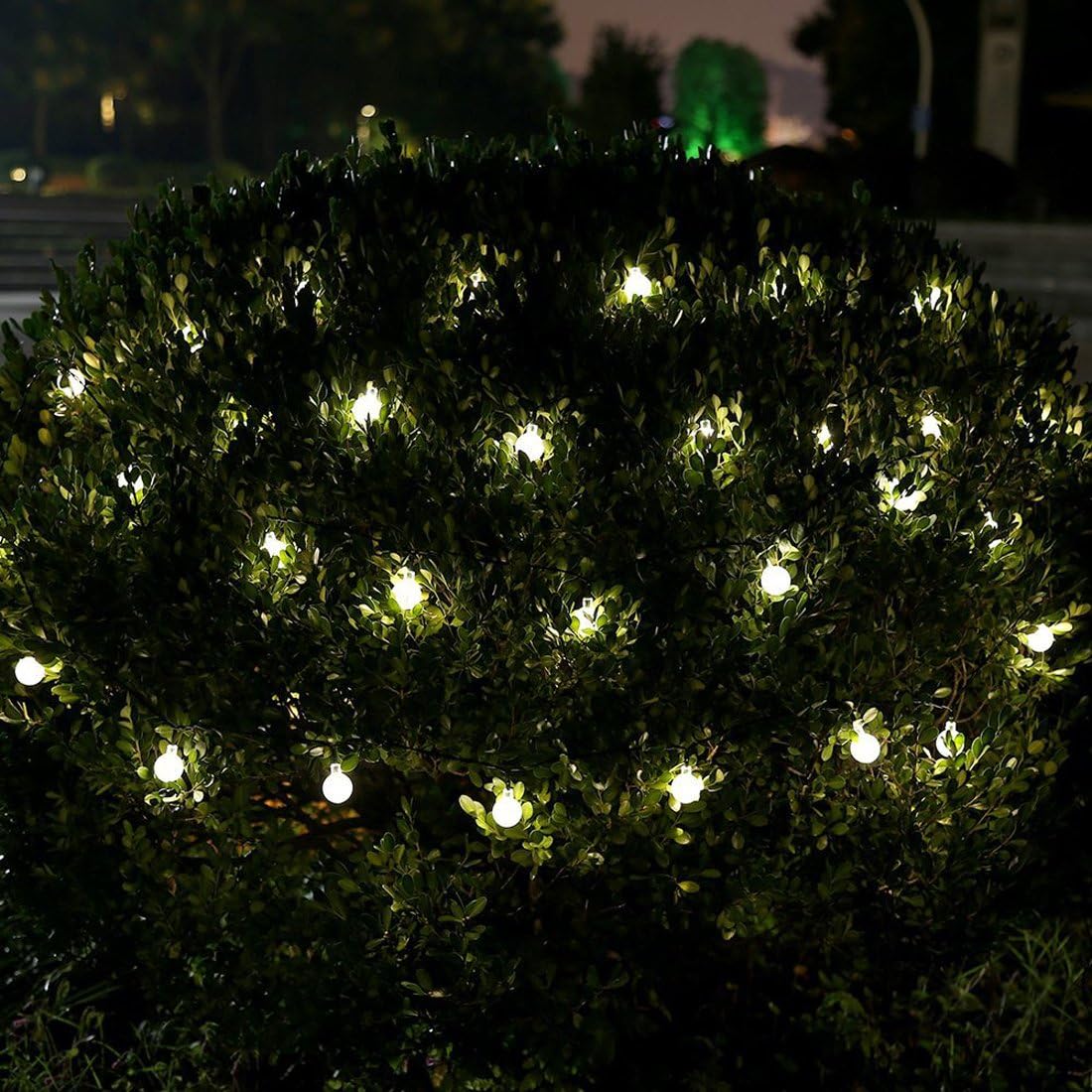 Guirnalda Solar Bolitas Led De Para Jardin Exterior 5 Metros Calidas