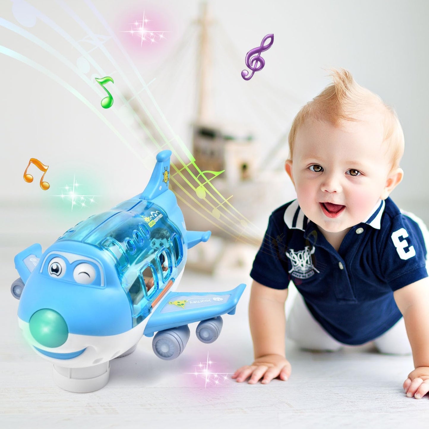 Avión Eléctrico de Juguete con Baile 360° Giratorio para Niños