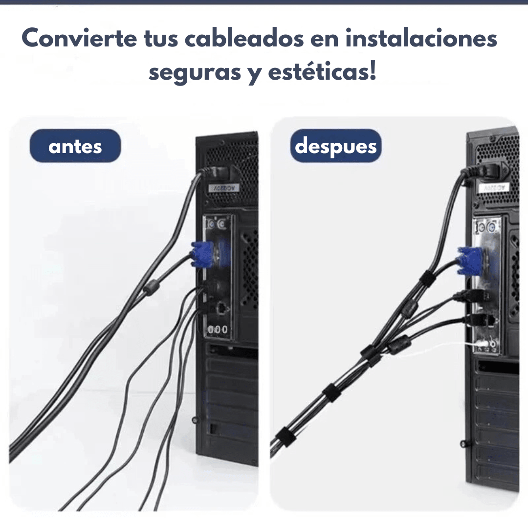 Cinta Autoadhesiva Con Velcro Organizadora De Cables 5m - Muy Moderna Uruguay