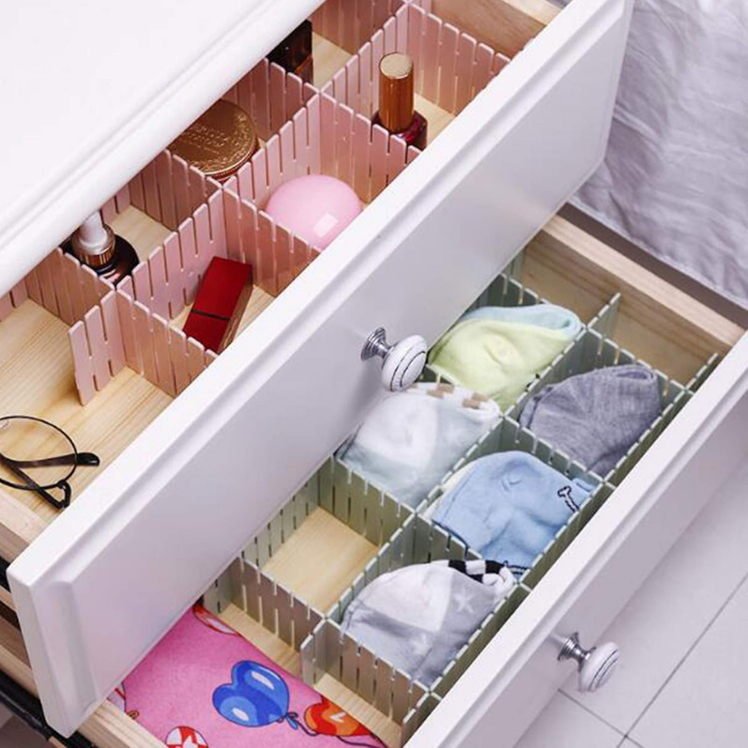 Set de 8 Separadores De Cajones Regulables Blancos