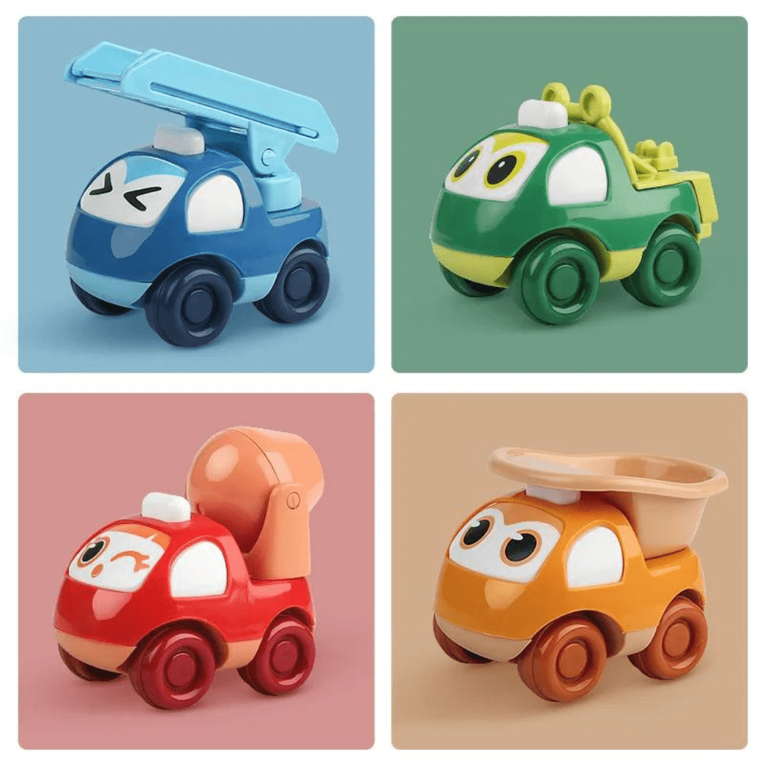 Set De 4 Autitos Animados A Fricción - Muy Moderna Uruguay