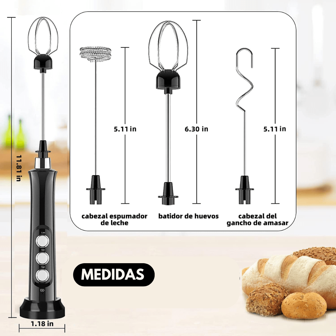 Batidora Recargable USB Espumante - Muy Moderna Uruguay