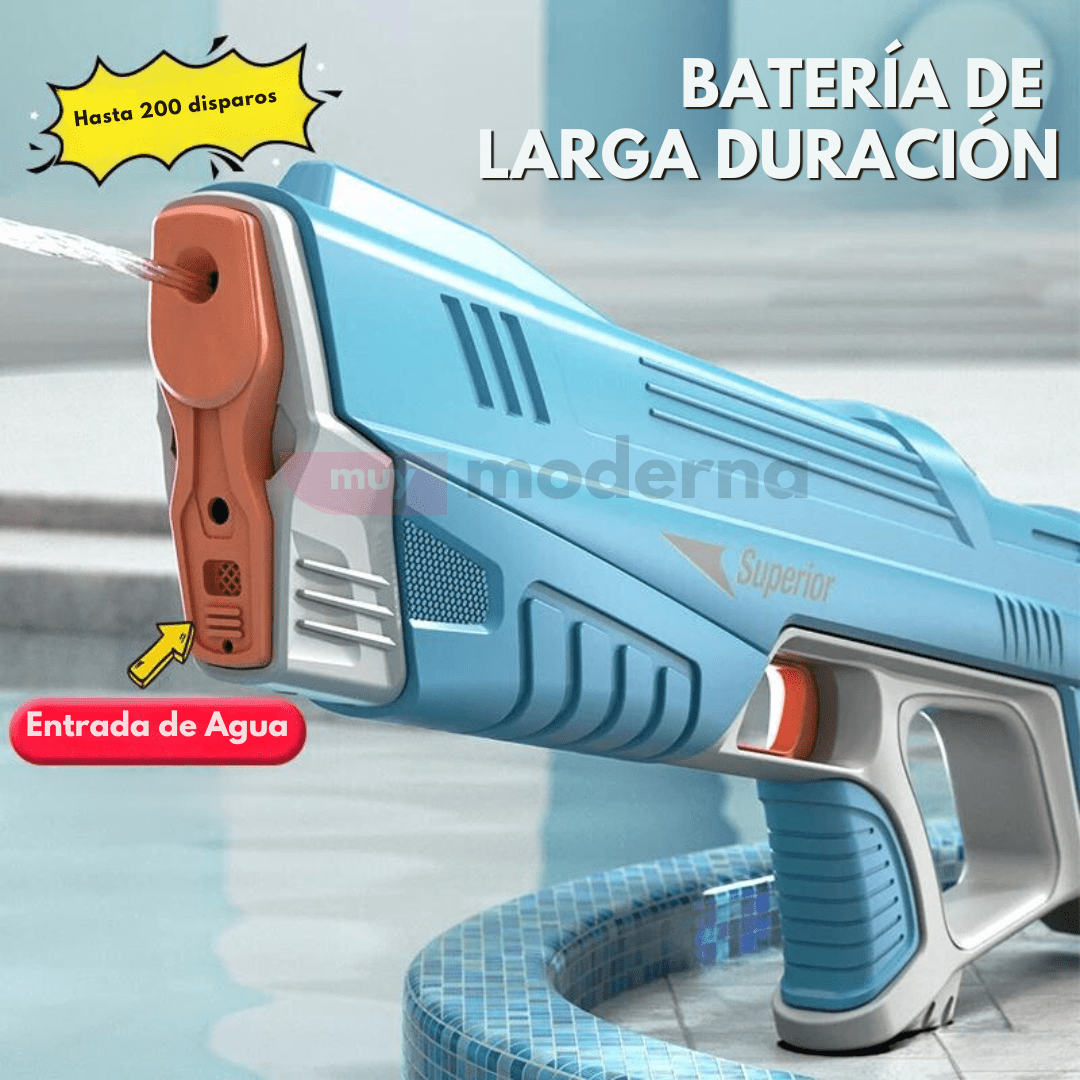 Super Pistola De Agua Eléctrica Recargable - Muy Moderna Uruguay