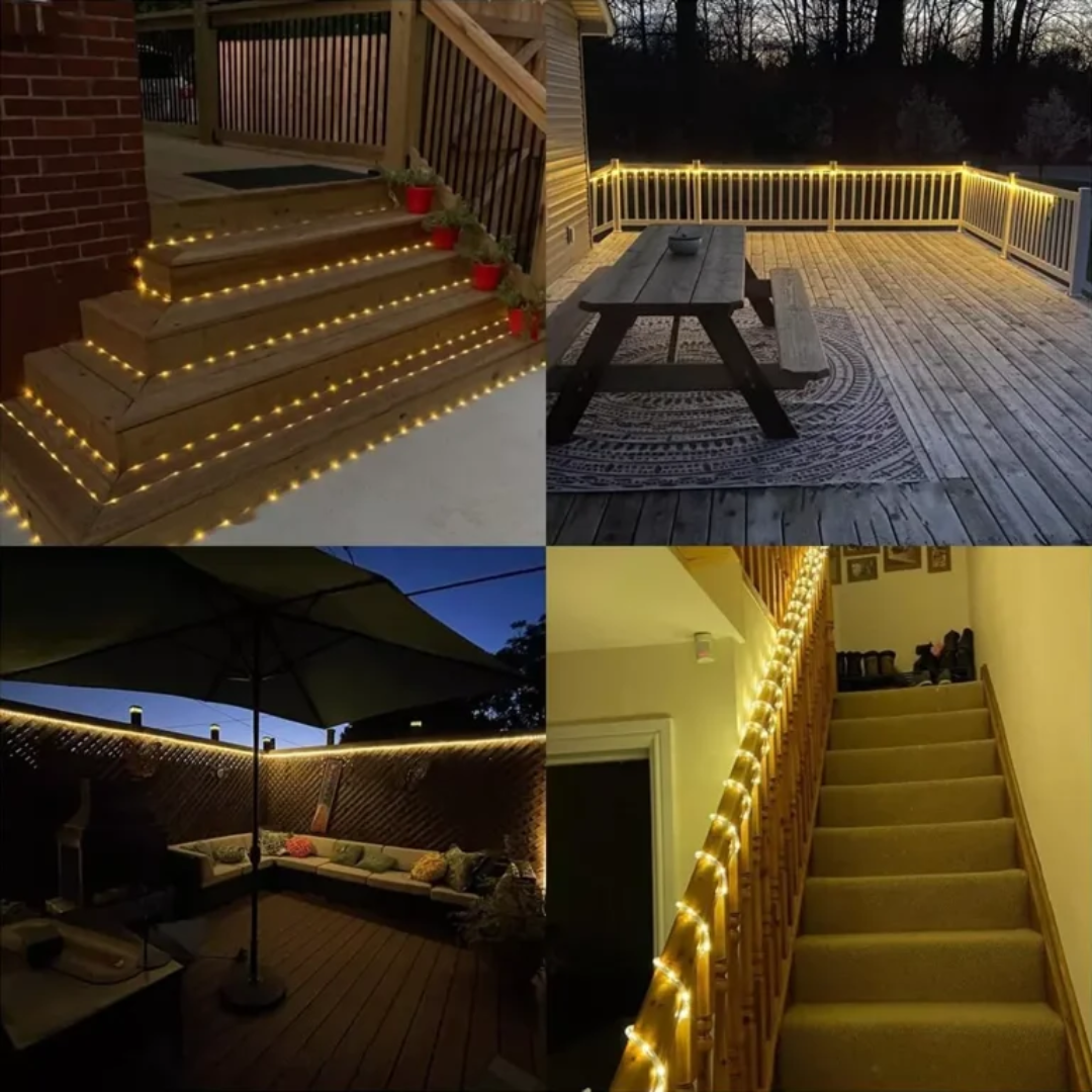 Guirnalda Solar en Tubo Impermeable Luces LED 20mts