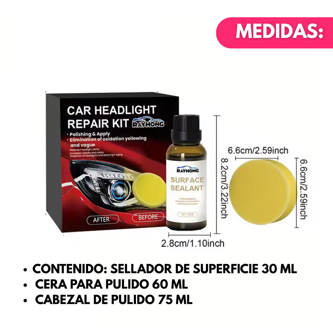 Kit Pulidor Faros Auto Restaurador Opticas Para Taladro