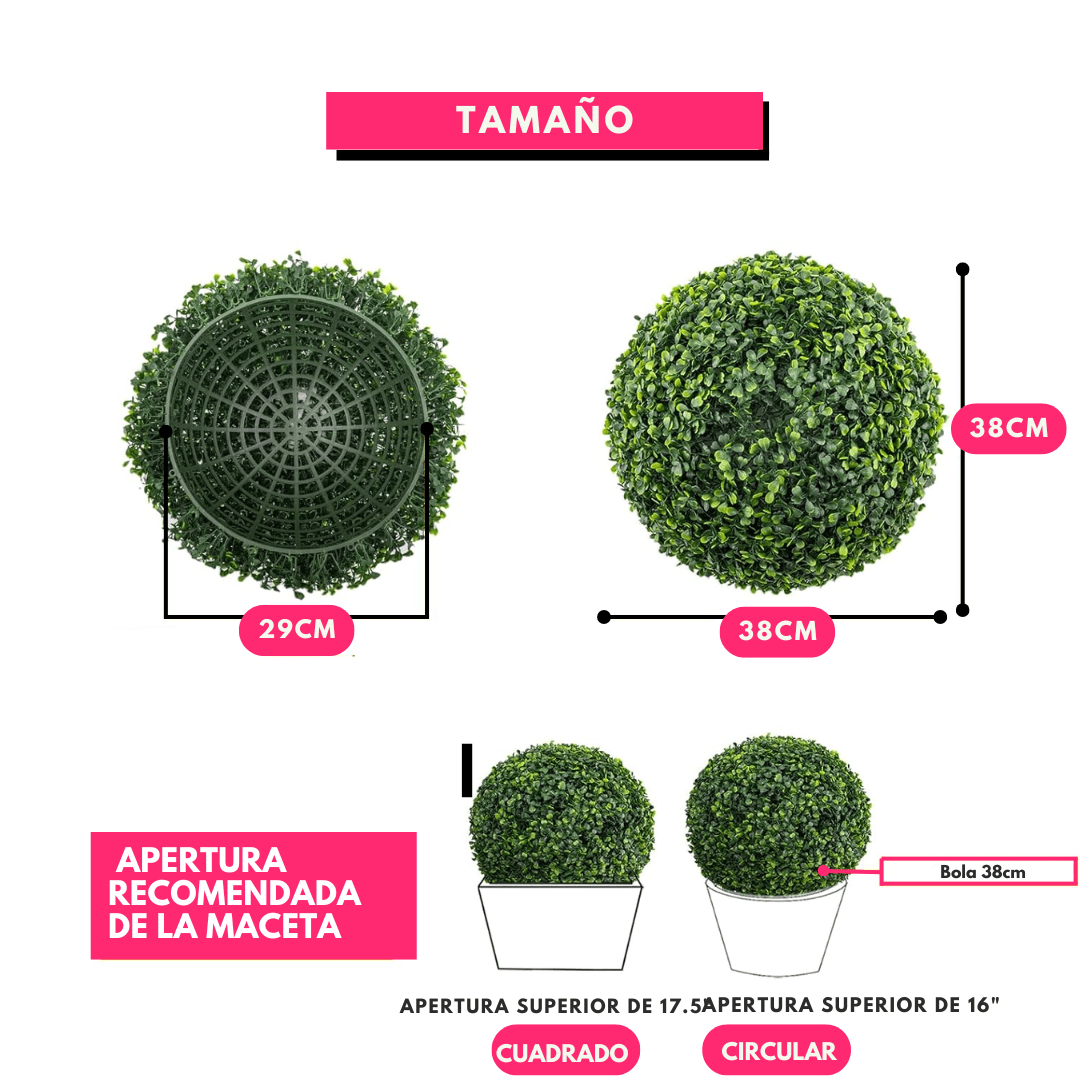 Arbusto Artificial Esfera Topiario - Muy Moderna Uruguay