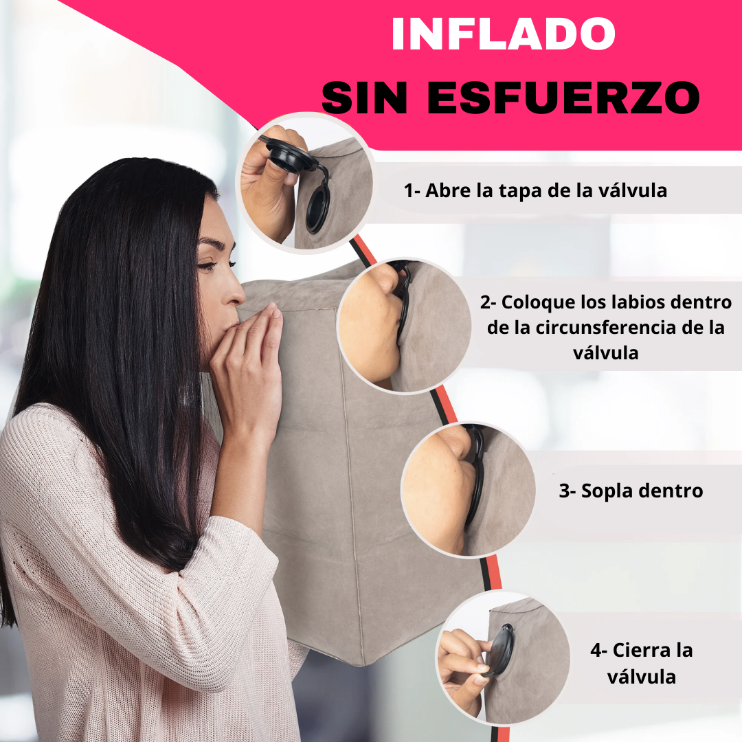 Almohadon Reposapiés Inflable para Viajes