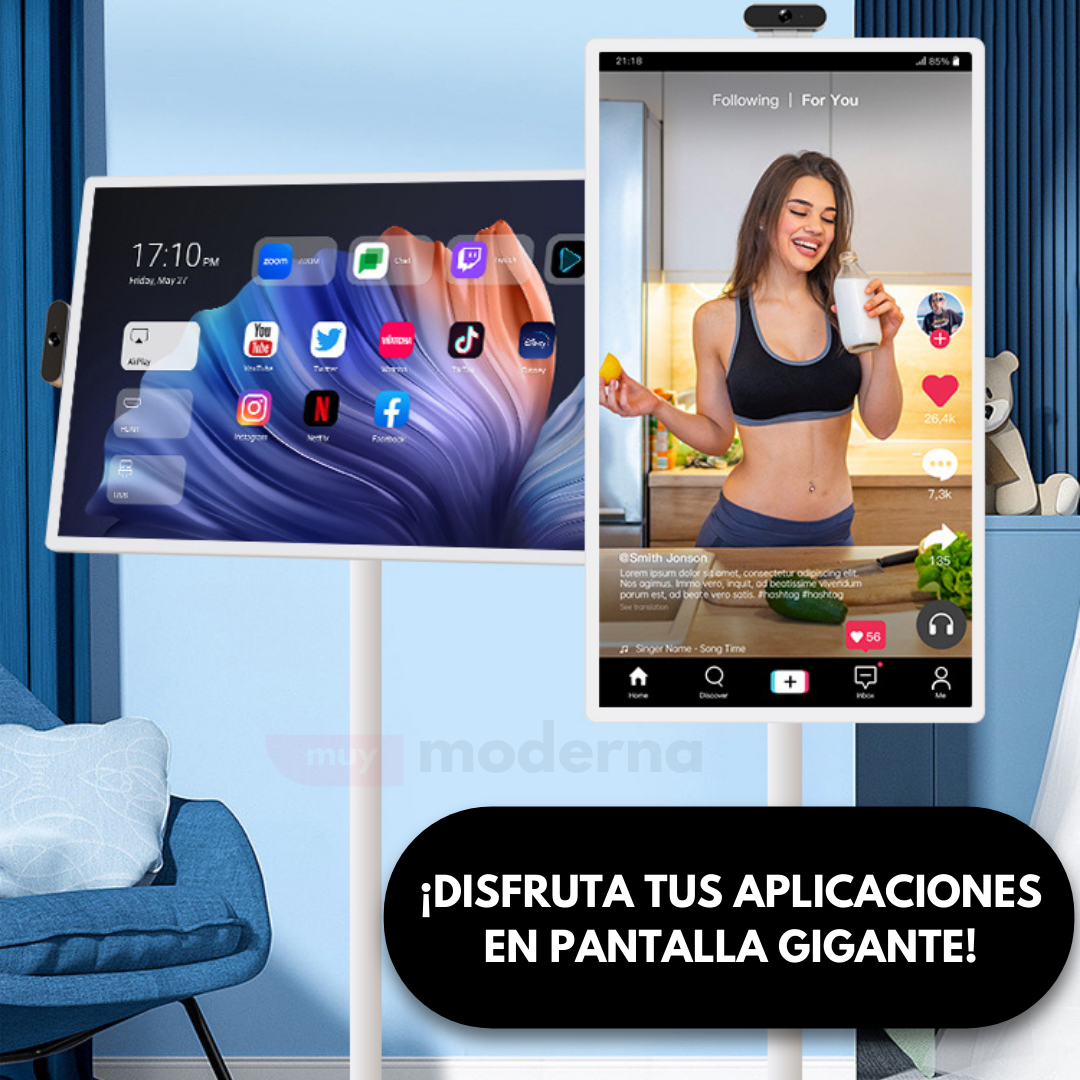 Pantalla Táctil Gigante Android TV con Tripode Portátil - Muy Moderna Uruguay