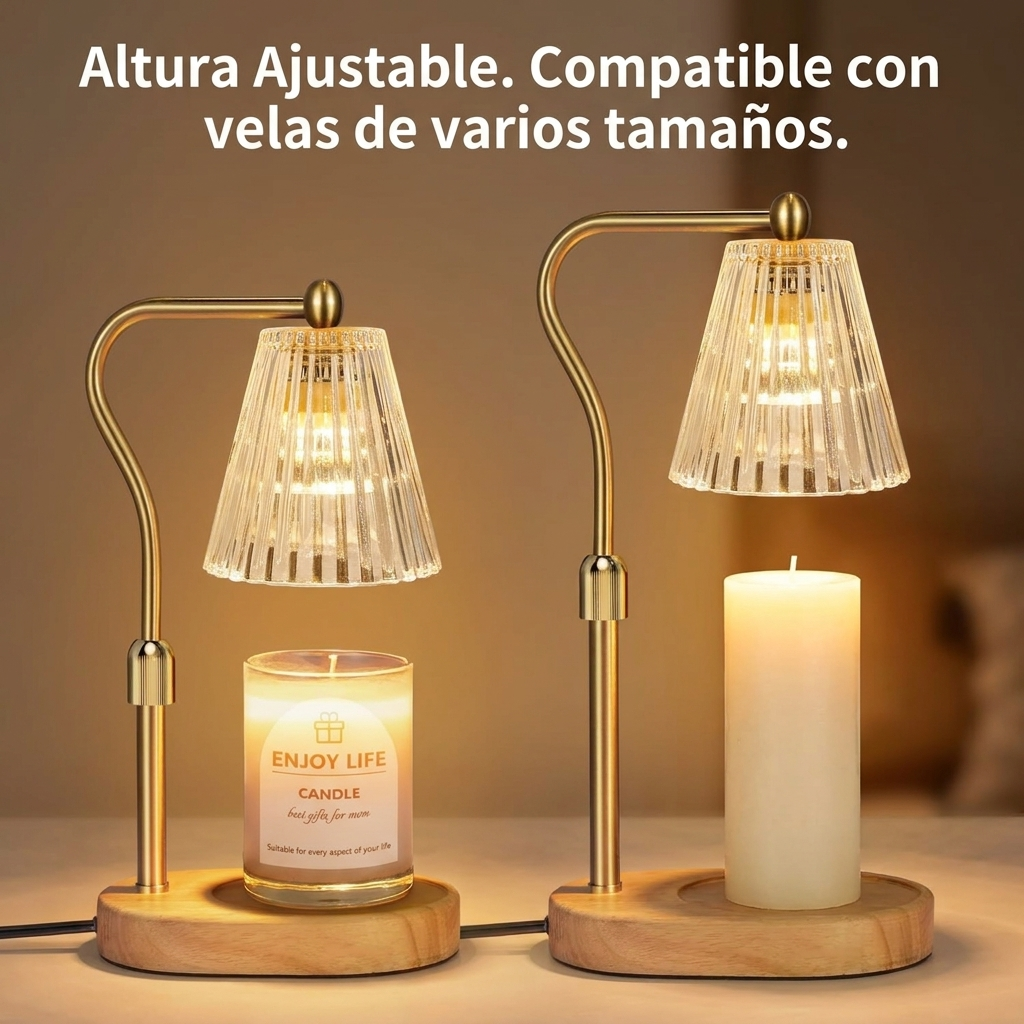 Lámpara Calentadora Velas Regulable Sin Llama Temporizador
