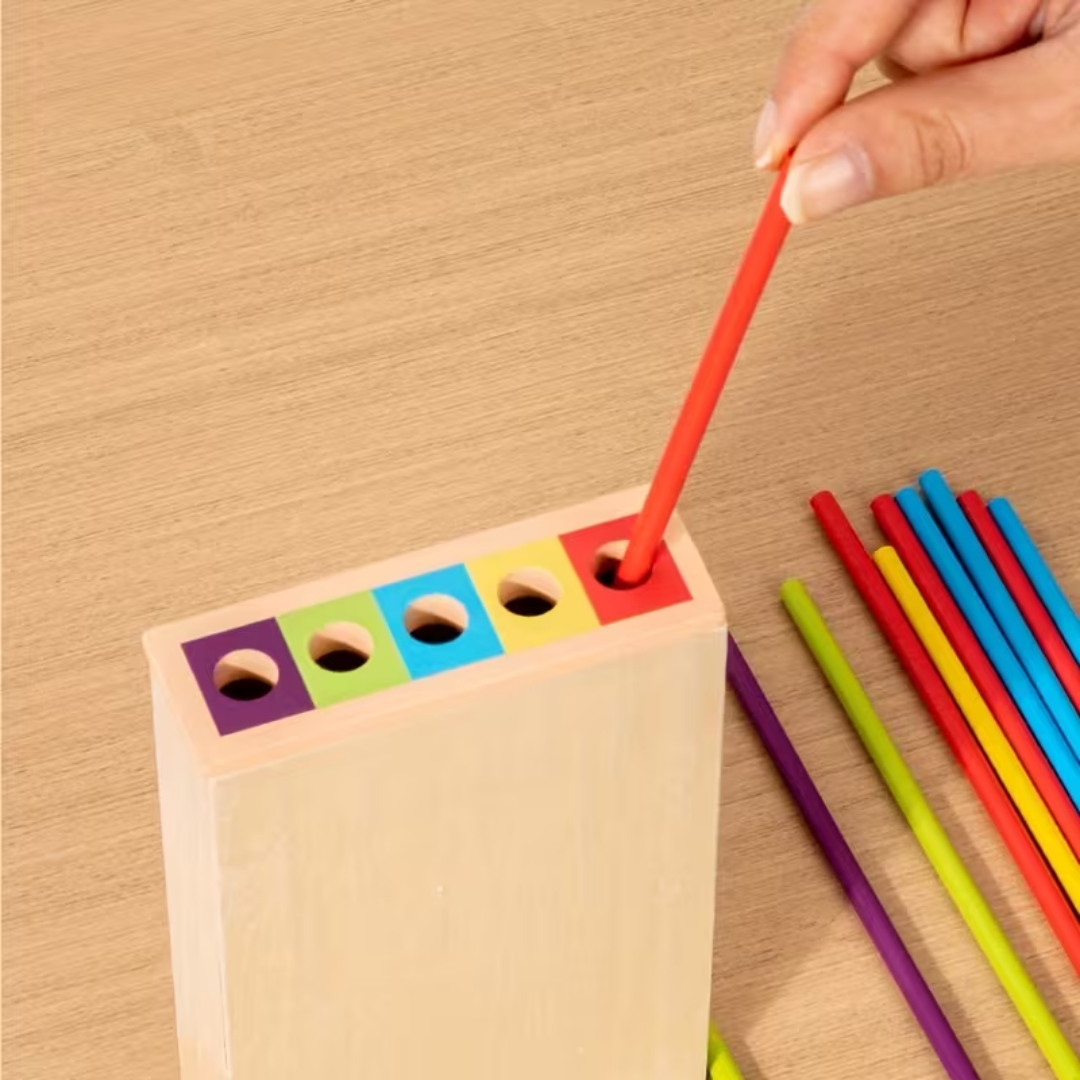 Juego de Mesa Torre de Equilibrio de Madera con Pelotas 3 en 1
