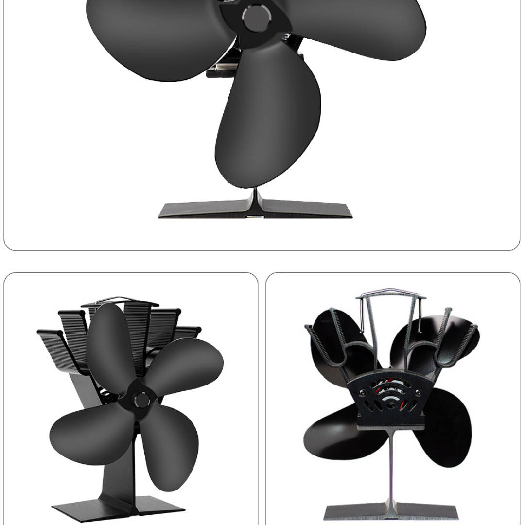 Difusor de Calor Ventilador Termico Estufa 4 Aspas Autopropulsado Por Calor