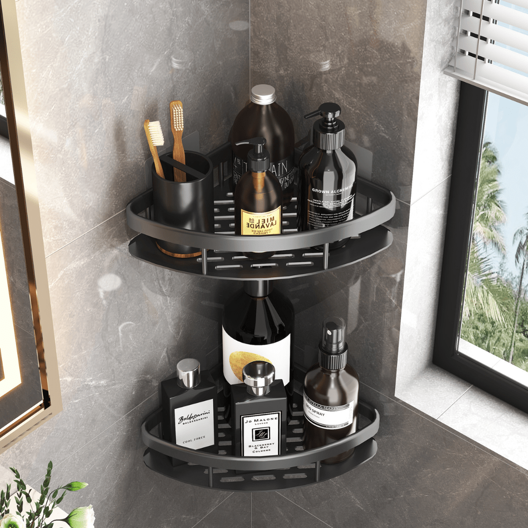 Estante Esquinero Metálico de Baño para Jabón y Shampoo - Muy Moderna Uruguay